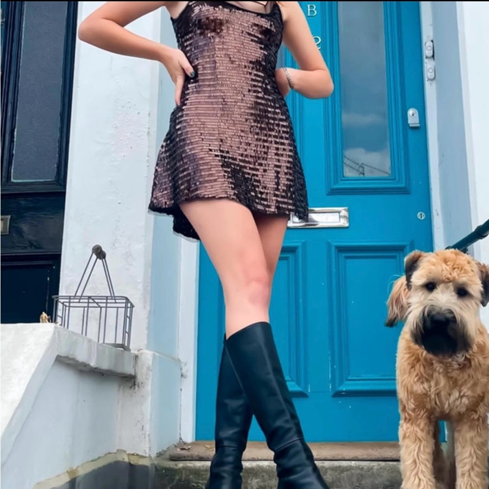 Free People Bronze Sequin Dress